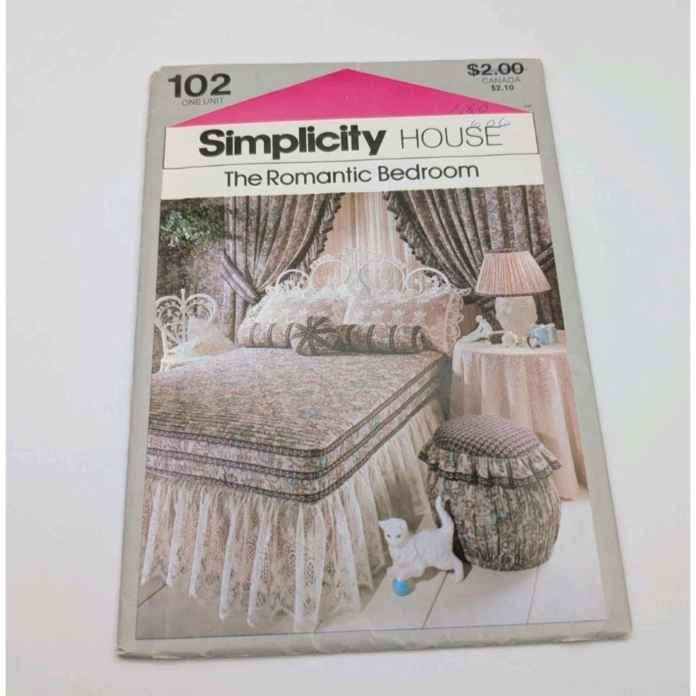 Vintage Simplicity House Romantic Bedroom Sewing Instruction Cards Bed & Window